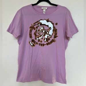 DIESEL Only the brave lilac t shirt size large